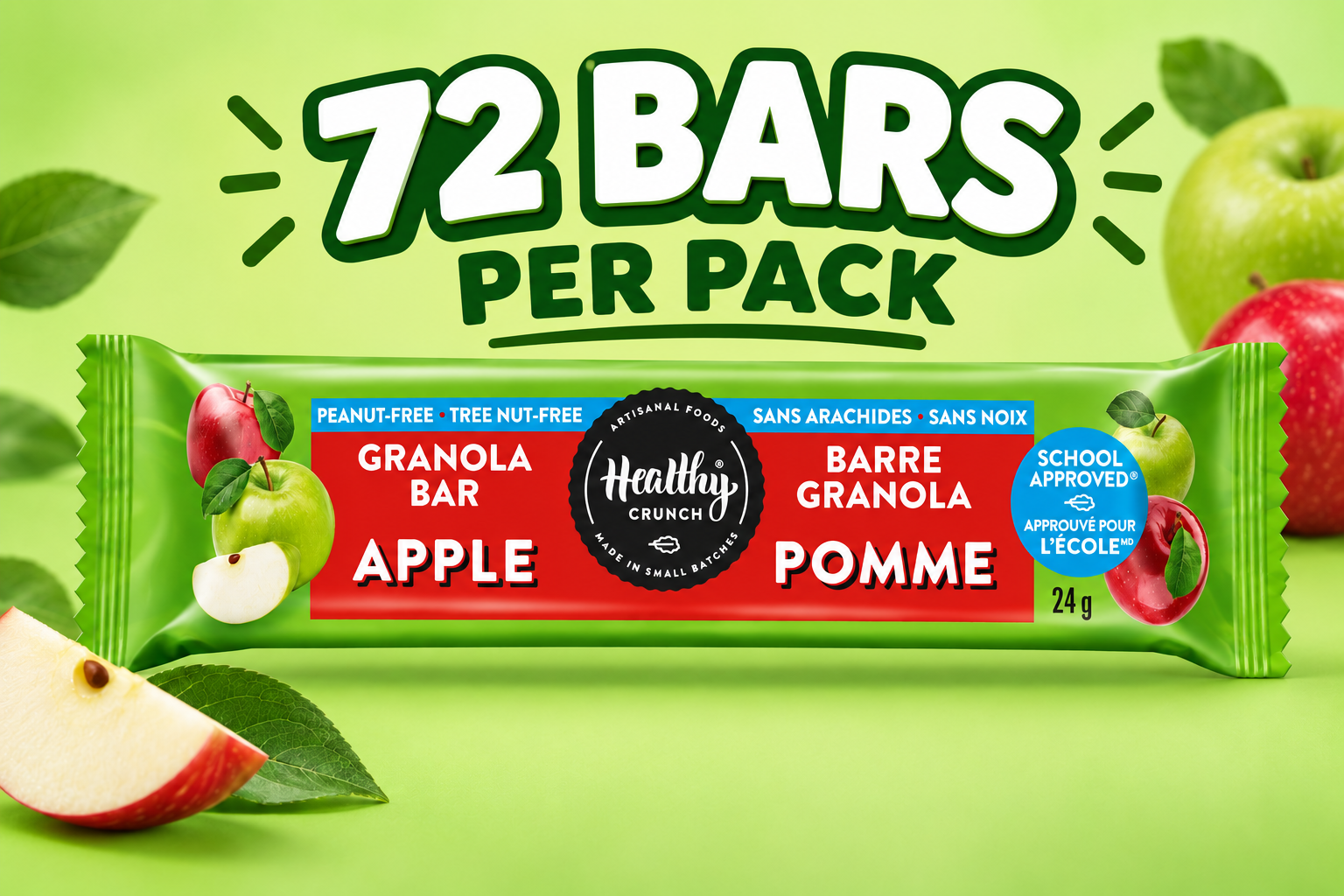 Apple Granola Bars (Bulk 72 Bars Pack)