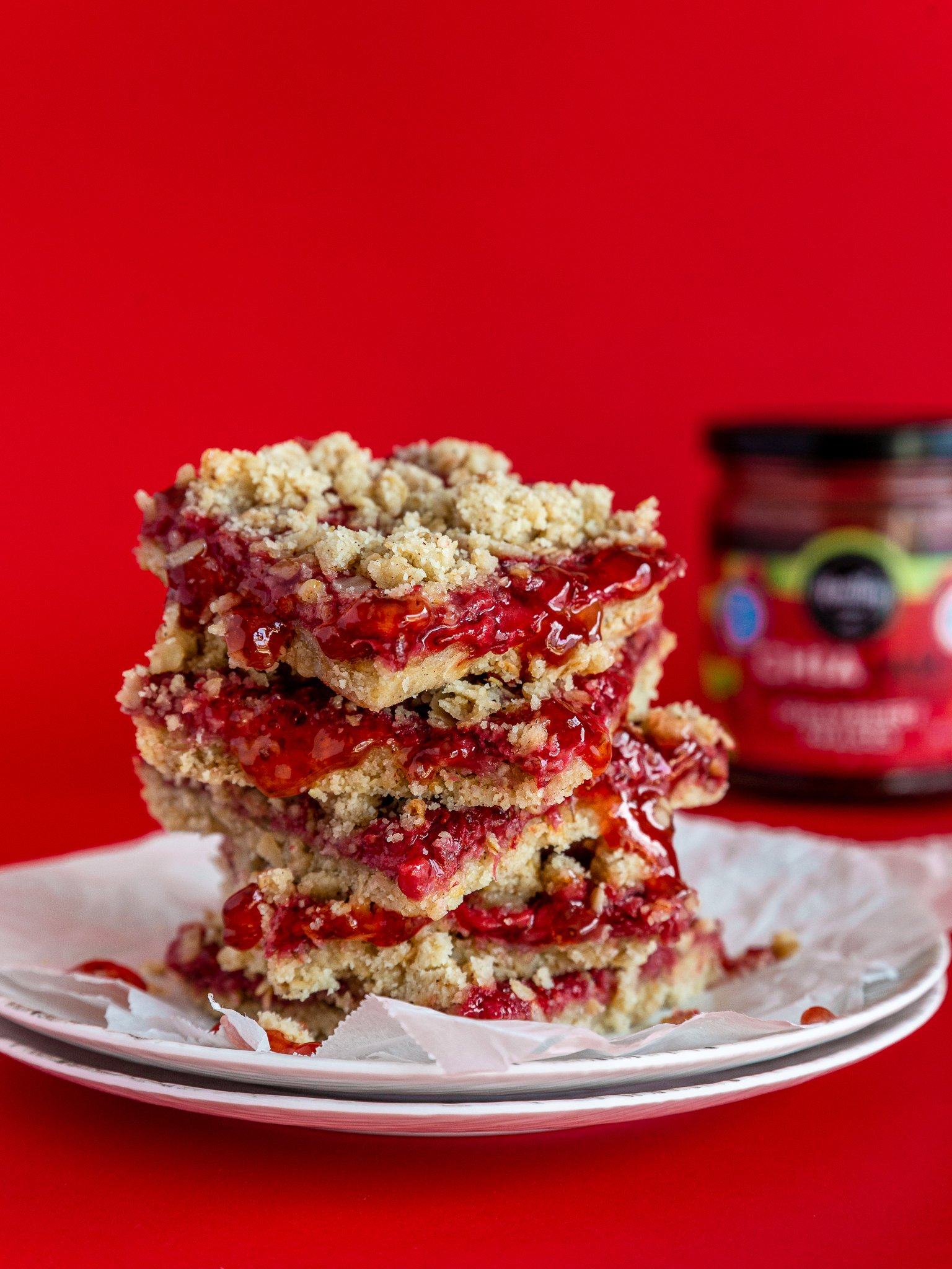 Strawberry Oat Crumble Bars (Vegan, Gluten-free, Allergen-free, Dairy-free)
